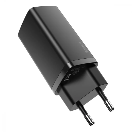 Сетевое зарядное устройство Baseus GaN2 Lite Quick Charger 65W (1 Type-C + 1 USB) Black (CCGAN2L-B01)