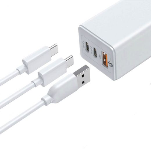 Швидкісний мережевий зарядний пристрій Baseus GaN2 Pro Quick Charger 2 Type-C+USB-A White 65W (CCGAN-B02)