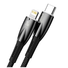 Кабель Baseus Glimmer Series Fast Charge USB-C to Lightning 1 метр Black (CADH000001)