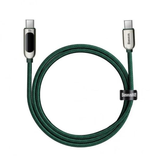 Кабель Baseus Display Fast Charging Data Cable Type-C to Type-C 100W 1m Dark Green (CATSK-B06)