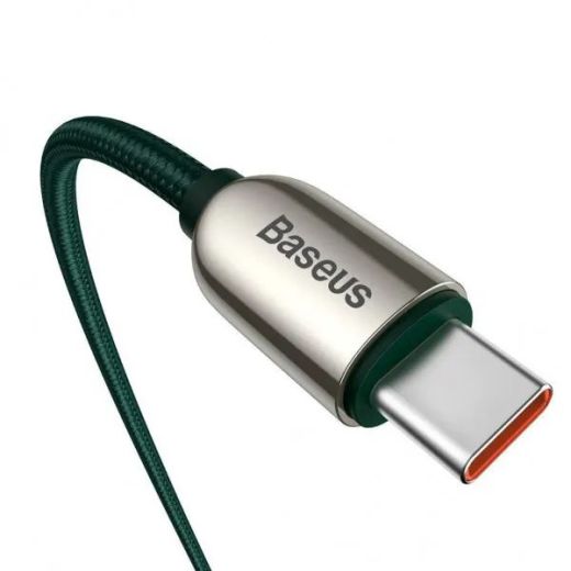 Кабель Baseus Display Fast Charging Data Cable Type-C to Type-C 100W 1m Dark Green (CATSK-B06)