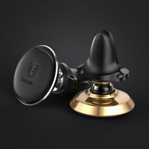 Держатель Baseus Magnetic Air Vent Car Mount Holder with cable clip Gold (SUGX-A0V)
