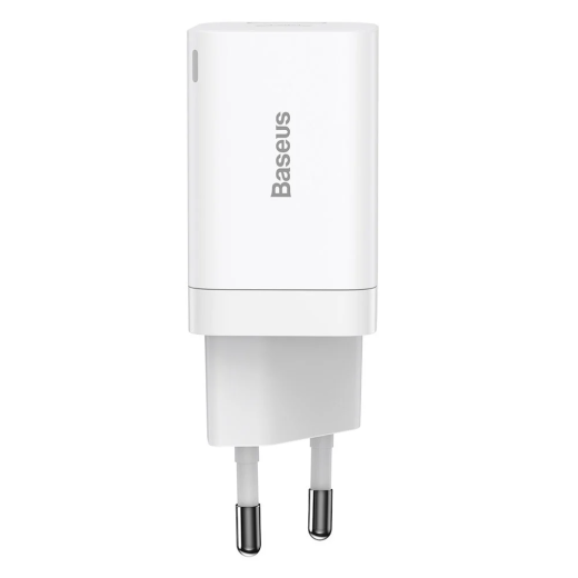 Мережевий зарядний пристрій Baseus Super Si Pro Quick Charger Type-C+USB 30W White (CCSUPP-E02)
