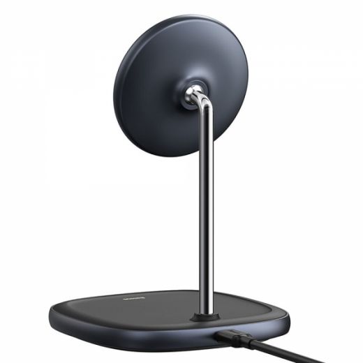 Магнітна бездротова зарядка Baseus Swan Magnetic Desktop MagSafe Black для iPhone 12 | 13