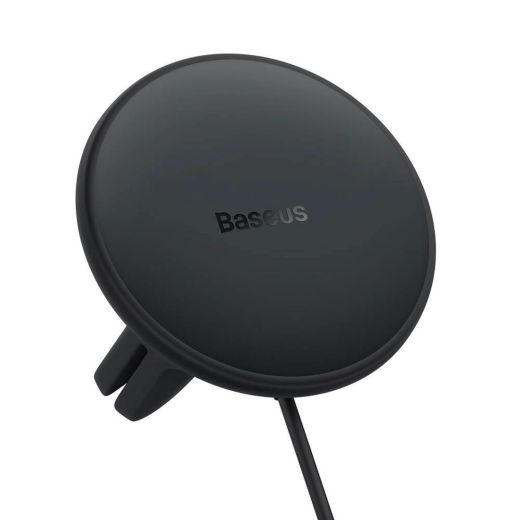 Автомобільний зарядний пристрій Baseus wireless car charger with MagSafe 15W holder for air vent + USB-A 25W (CW01)