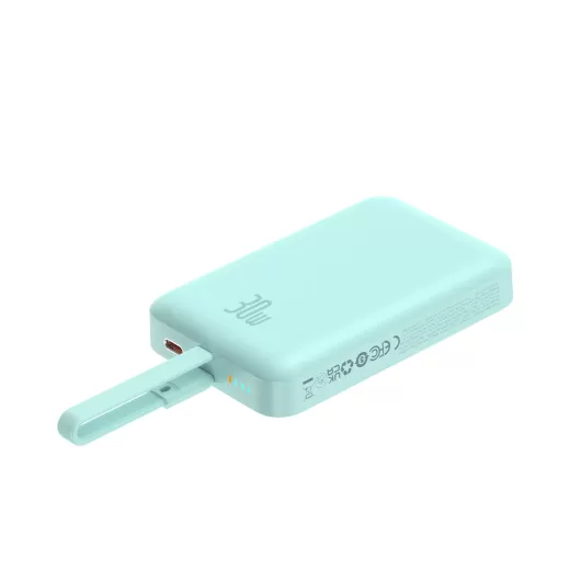 Повербанк с кабелем USB-C Baseus Magnetic Power Bank 30W 10000mAh With Built-in USB-C Cable Green (P1002210B333-00)