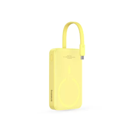Повербанк з кабелем USB-C Baseus Magnetic Power Bank 30W 10000mAh With Built-in USB-C Cable Yellow (P1002210BY23-00)