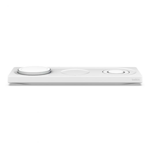 Беспроводная зарядка Belkin BOOST↑CHARGE PRO 3-in-1 Wireless Charging Pad with MagSafe White (WIZ016ttWH)