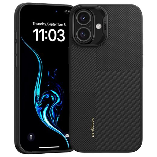 Карбоновий чохол Benks Montage ArmorPro Kevlar Case для iPhone 16