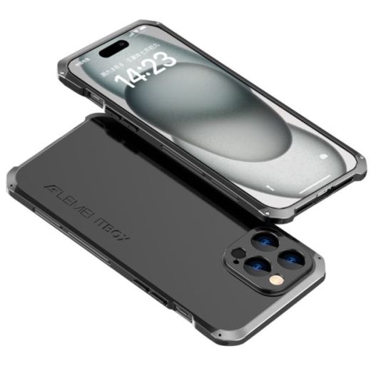 Протиударний чохол Exoticase ElementBox Metal Armor Full Black для iPhone 15 Pro Max