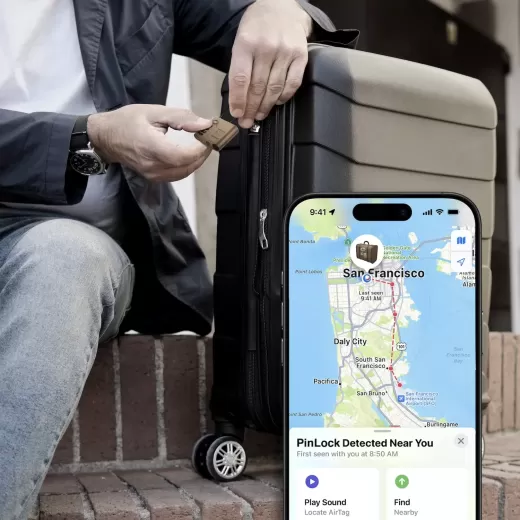 Умный замок для багажа Momax PinLock Find My Locator with TSA Padlock Sandstone