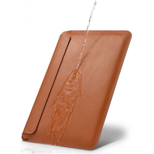 Чехол из натуральной кожи WIWU Skin Pro Geniunie Leather Sleeve Series Brown для MacBook Pro 14" (2021 | 2022 | 2023  M1 | M2 | M3)