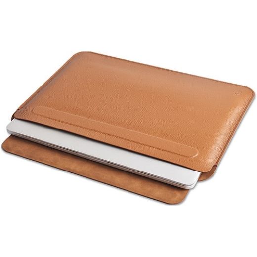 Чехол из натуральной кожи WIWU Skin Pro Geniunie Leather Sleeve Series Brown для MacBook Pro 16" (2021 | 2022 | 2023  M1 | M2 | M3 Air 15" M2 | M3 (2023 | 2024)