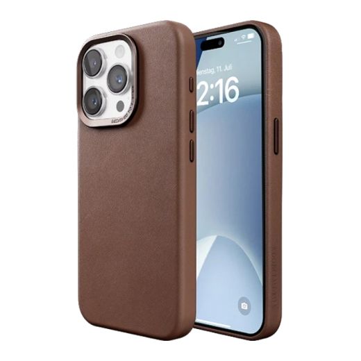 Чехол с экологической кожи Woodcessories Bio Organic Leather Case Brown для iPhone 15 Pro Max