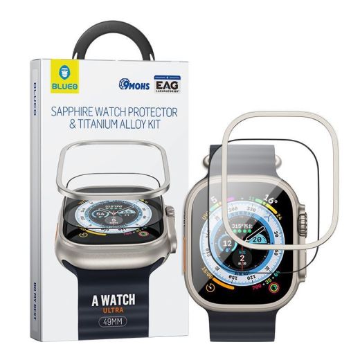 Сапфірове захисне скло Blueo Sapphire and Titanium Alloy Titanium/Clear для Apple Watch Ultra | Ultra 2 49мм (BSTP-AWULTRA49)
