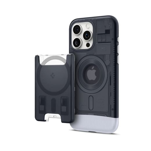 Чехол с кошельком Spigen Classic C1 Bundle (MagFit) Graphite для iPhone 15 Pro (SPBD240002)