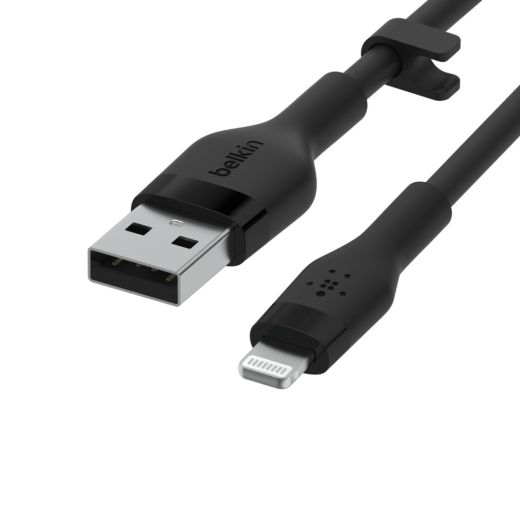 Силиконовый кабель Belkin Flex USB-A - Lightning Black 1m (CAA008bt1MBK)