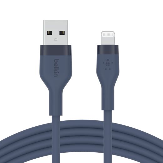Силиконовый кабель Belkin Flex USB-A - Lightning Blue 1m (CAA008BT1MBL)