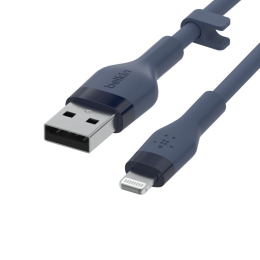 Силіконовий кабель Belkin Flex USB-A - Lightning Blue 1m (CAA008BT1MBL)