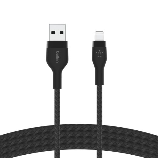Силиконовый кабель Belkin PRO Flex USB-A - Lightning Black 1m (CAA010BT1MBK)