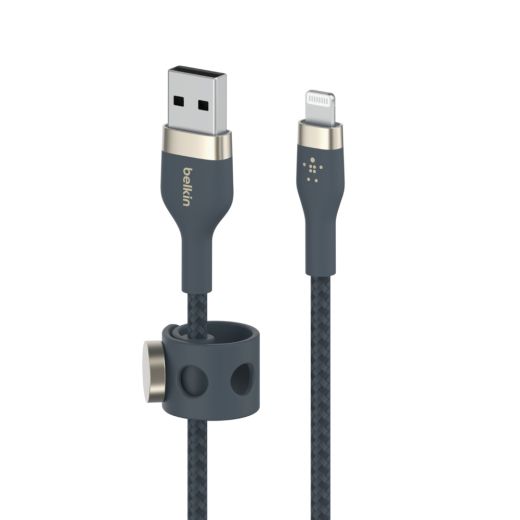 Силіконовий кабель Belkin PRO Flex USB-A - Lightning Blue 1m (CAA010BT1MBL)