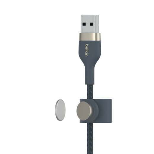 Силіконовий кабель Belkin PRO Flex USB-A - Lightning Blue 1m (CAA010BT1MBL)