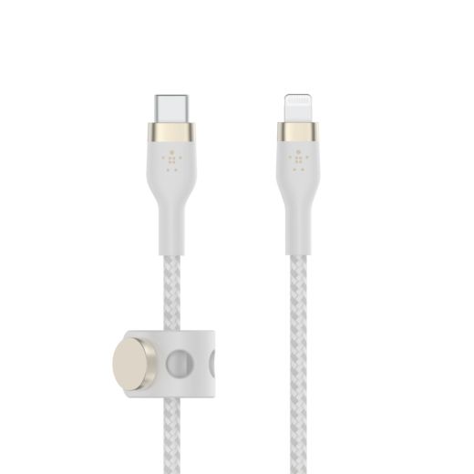 Силиконовый кабель Belkin PRO Flex USB-C - Lightning White 1m (CAA011BT1MWH)