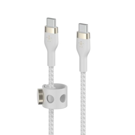 Силіконовий кабель Belkin PRO Flex USB-C to USB-C White 1m (CAB011BT1MWH)