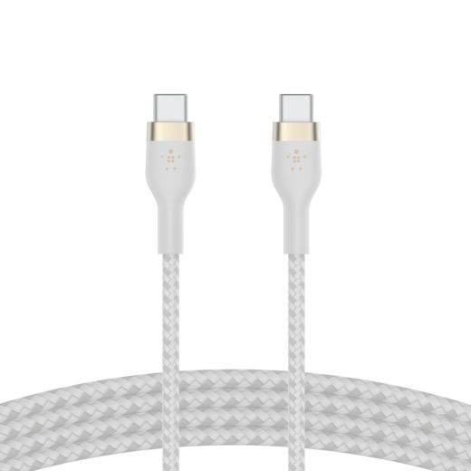 Силиконовый кабель Belkin PRO Flex USB-C to USB-C White 1m (CAB011BT1MWH)