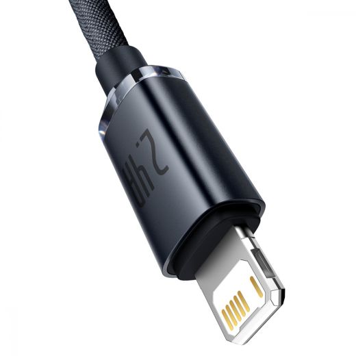 Кабель Baseus Crystal Shine Series Fast Charging Data Cable USB to iP 2.4A 2m Black (CAJY000101)