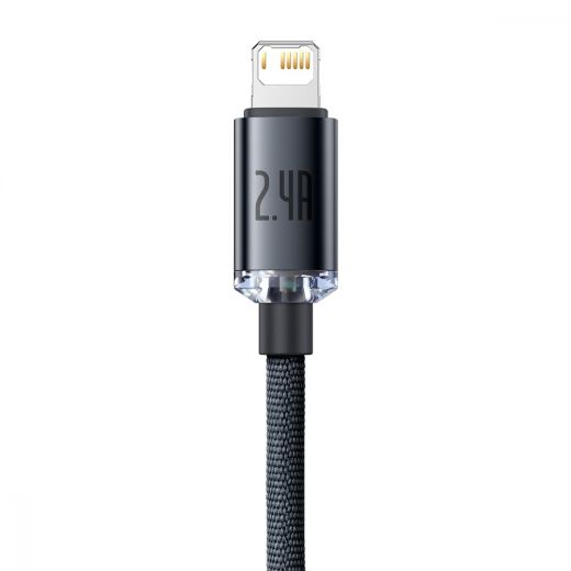 Кабель Baseus Crystal Shine Series Fast Charging Data Cable USB to iP 2.4A 2m Black (CAJY000101)