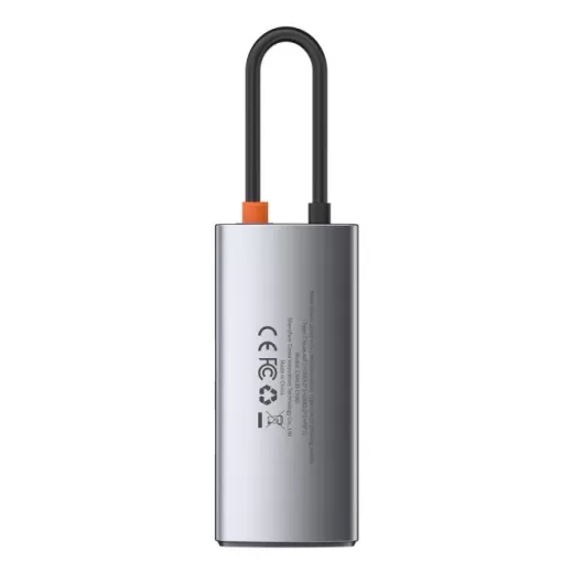 Адаптер Baseus Metal Gleam Series 4 в 1 Multifunctional Type-C HUB Docking Station Type-C to HDMI | USB3.0 | USB2.0 | PD Space Gray (CAHUB-CY0G)