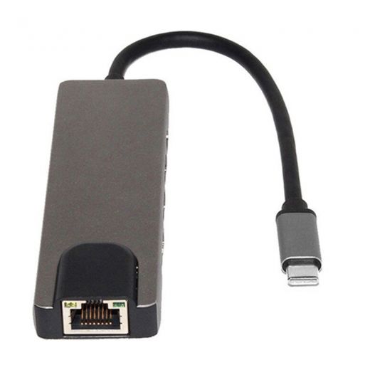 Хаб CasePro 5 в 1 4K HDMI+Rj45+USB 3.1+USB-A+Type-C для MacBook