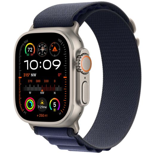 Ремешок CasePro Alpine Loop  Navy Natural Titanium Finish для Apple Watch 42мм | 41мм | 40мм