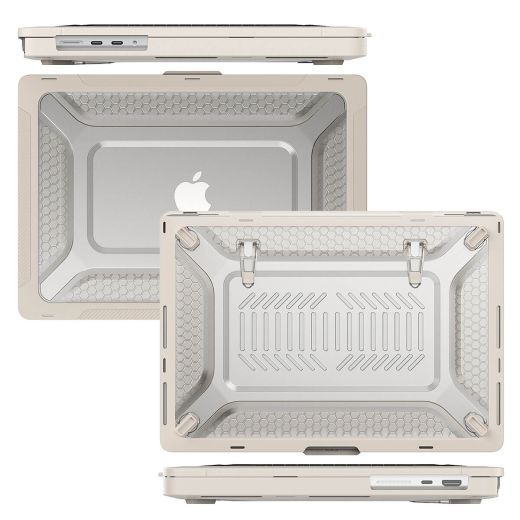 Противоударный чехол с подставкой CasePro Hard Shell Case Beige для MacBook Pro 16" (2021 | 2022 | 2023  M1 | M2 | M3)