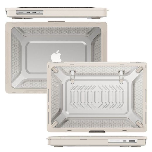 Противоударный чехол с подставкой CasePro Hard Shell Case Beige для MacBook Air 13" (2020 | M1)