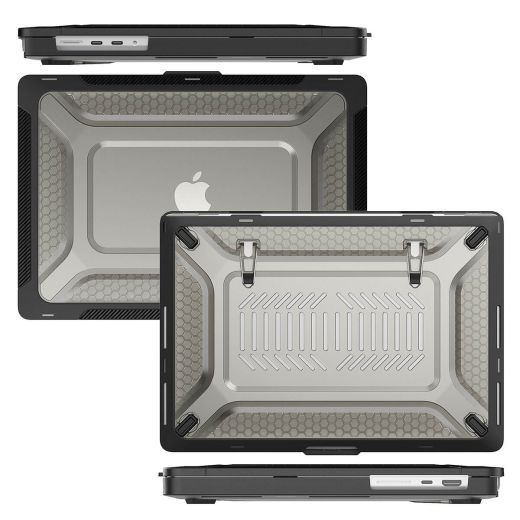 Противоударный чехол с подставкой CasePro Hard Shell Case Black для MacBook Air 15" M2 | M3 (2023 | 2024)