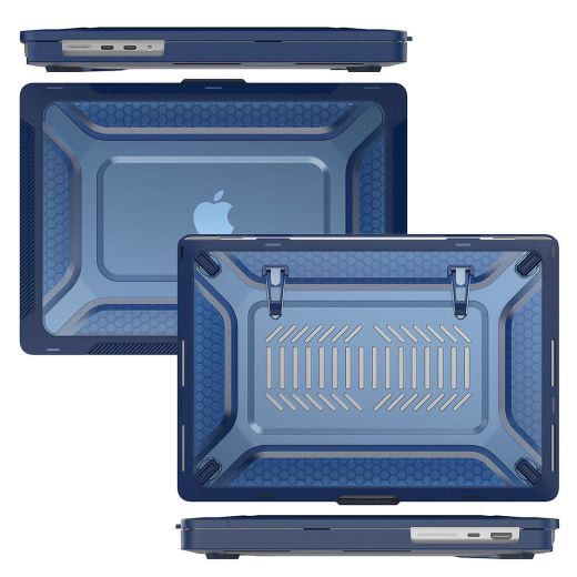 Противоударный чехол с подставкой CasePro Hard Shell Case Navy для MacBook Air 13.6" M2 | M3 (2023 | 2024)
