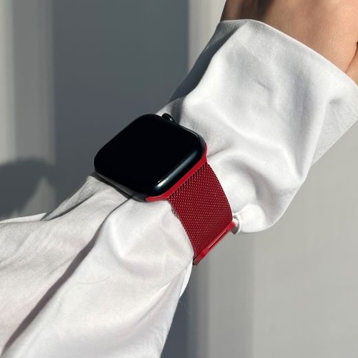 Металевий ремінець CasePro Milanese Loop Red для Apple Watch 45mm | 44mm | 42mm