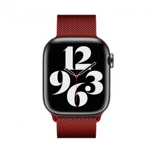 Металевий ремінець CasePro Milanese Loop Red для Apple Watch 45mm | 44mm | 42mm