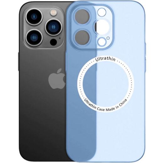 Ультратонкий чохол CasePro Ultra Thin MagSafe із захистом камери Blue для iPhone 13