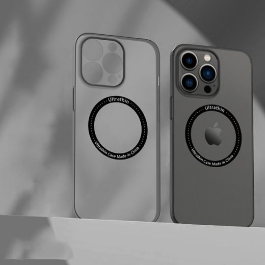 Ультратонкий чехол CasePro Ultra Thin MagSafe с защитой камеры Black для iPhone 13