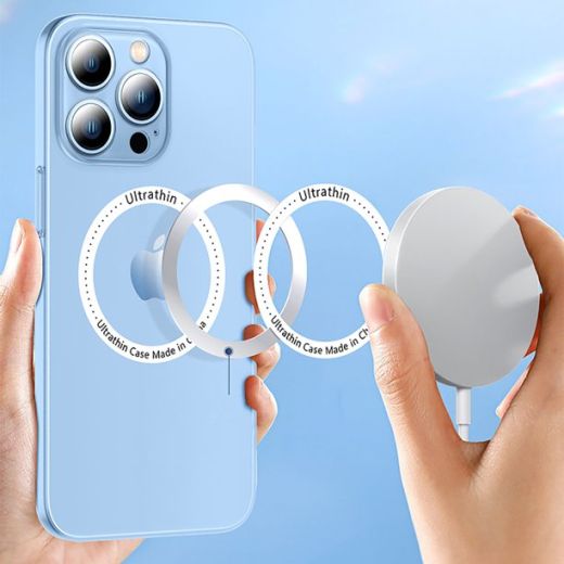 Ультратонкий чехол CasePro Ultra Thin MagSafe с защитой камеры Transparent для iPhone 13