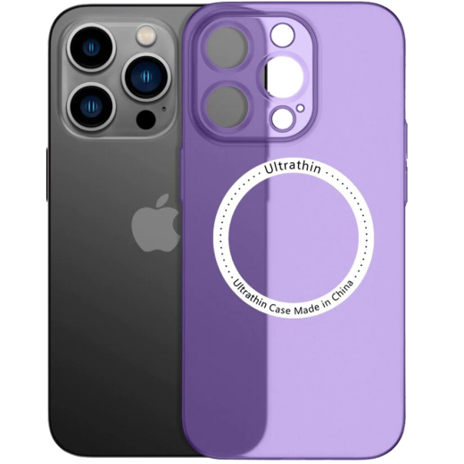 Ультратонкий чехол CasePro Ultra Thin MagSafe с защитой камеры Purple для iPhone 14 Plus