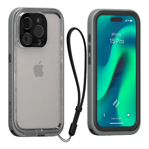 Водонепроницаемый чехол Catalyst Waterproof Case Titanium Gray для iPhone 15 Pro