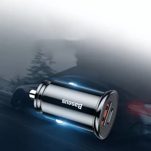 Автомобильное зарядное устройство Baseus Circular Plastic A+C 30W PPS Car Charger Black (CCALL-YS01)