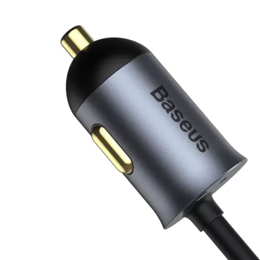 Автомобильное зарядное устройство Baseus Share Together PPS multi-port Fast charging with extension cord 120W 2U+2C Gray (CCBT-A0G)