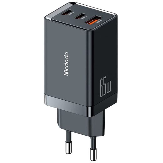 Быстрая зарядка Mcdodo [CH-1540] GaN 5 Mini Fast Charger 2xUSB-C+USB 65W Black