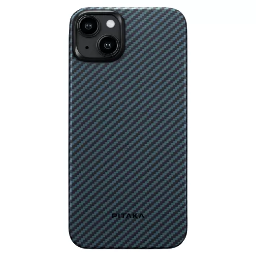 Карбоновый чехол Pitaka MagEZ Case 4 Twill 1500D Black/Blue для iPhone 15 (KI1508)