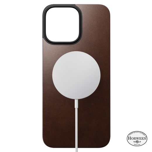 Шкіряна магнітна накладна на задню панель Nomad Magnetic Leather Back Brown для iPhone 16 Pro Max (NM01361985)